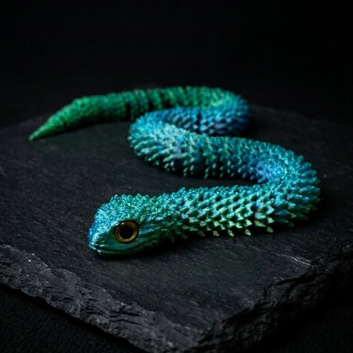 3D Printed Articulated Bionic Snake | Desktop Fidget Stress-Relief Toy (30cm / 11.8")