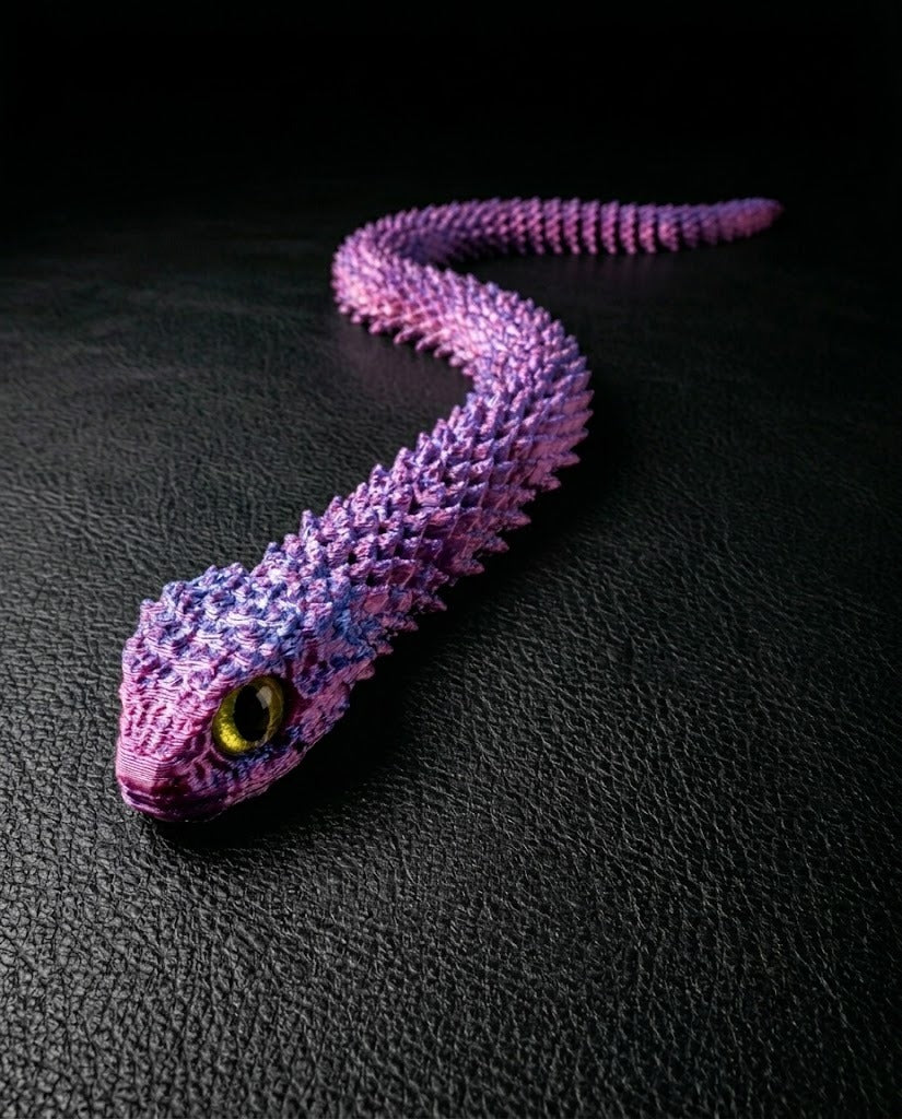 3D Printed Articulated Bionic Snake | Desktop Fidget Stress-Relief Toy (30cm / 11.8")