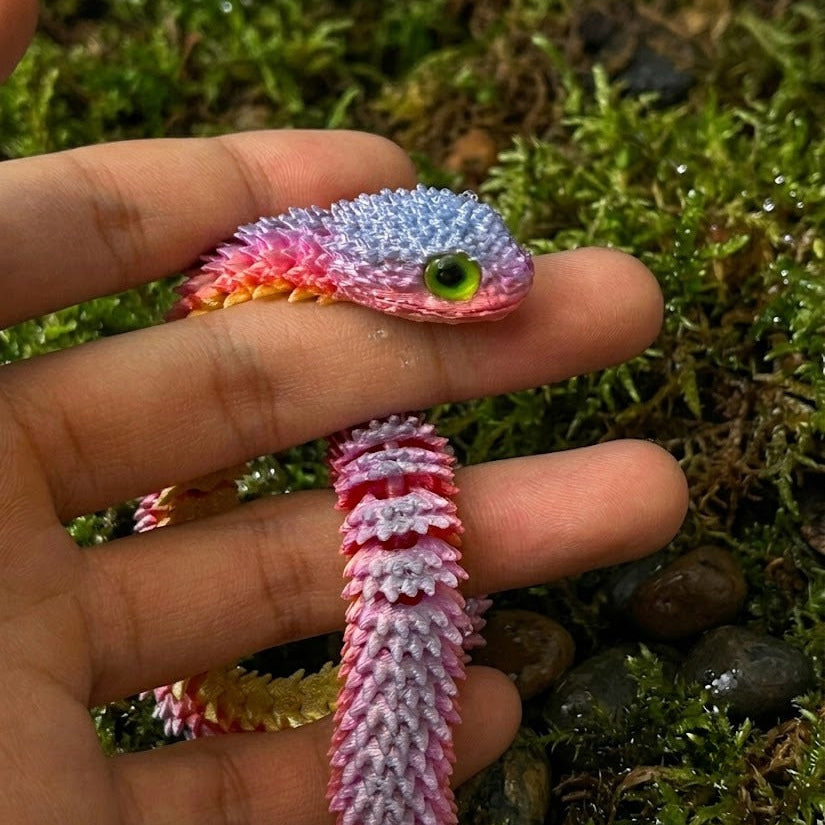 3D Printed Articulated Bionic Snake | Desktop Fidget Stress-Relief Toy (30cm / 11.8")