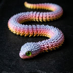 3D Printed Articulated Bionic Snake | Desktop Fidget Stress-Relief Toy (30cm / 11.8")